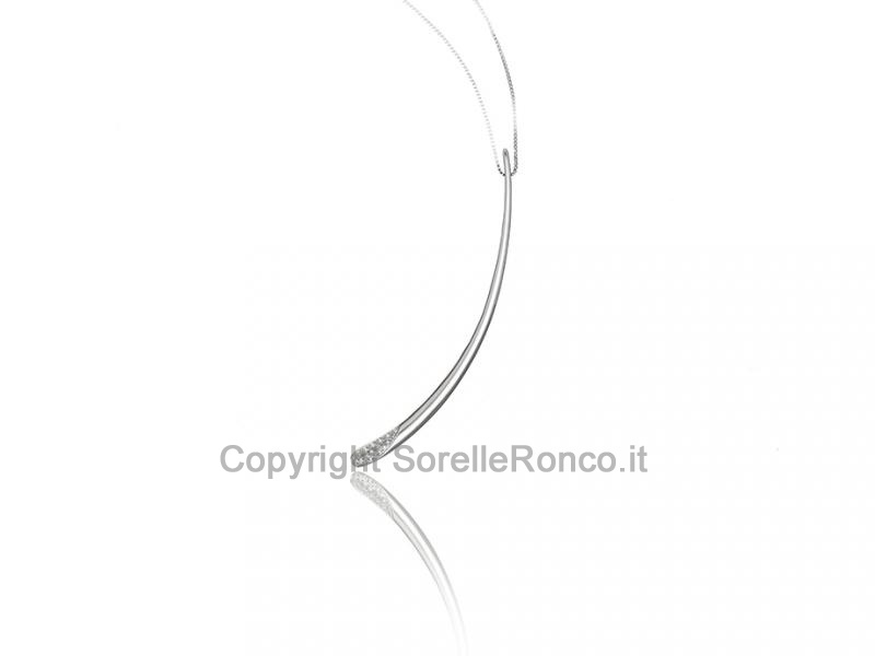 COLLANA ORO BIANCO E DIAMANTI 0.09 CT